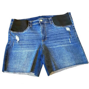 NWT Time & Tru Maternity Comfort Stretch Better Bermuda Jeans Short Size 20 XXL